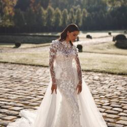 Primalicia Translucent Long Sleeve Mermaid Wedding Dress